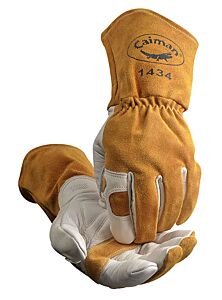 Pip 1434-7 Premium Cow Grain Mig/Stick Welder'S Gloves With Light Cotton/Fleece Insulation, Gold, Size 2X-Large