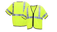 Pyramex Rvz5310Frl Class 3, Mesh Fr Safety Vest With Zipper, Lime, Size Large