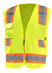 Occunomix Lux-Rysm2T Sustainable Class 2 Two Tone Surveyor Vest, Post-Consumer Recycled Material, Yellow, Size 5X-Large