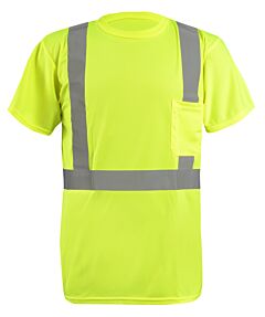 Occunomix Lux-Rysst2 Sustainable Class 2 Short Sleeve T-Shirt, Post-Consumer Recycled Polyester, Yellow, Size 2X-Large