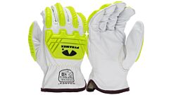 Pyramex Gl3003Ckb Premium Goatskin Driver Gloves Para-Aramid A7 Cut Level 2 Impact