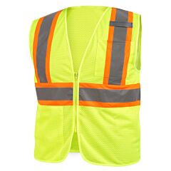 Black Stallion Vs2022-Lm Class 2 Two-Tone Polyster Hi-Vis Safety Vest (Lime)
