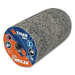 Weiler 68326 Tiger® Zirc Grinding Cone, 1.5 In Dia, 3/8 In-24 Arbor, 20 Grit, Zirconia Alumina