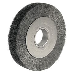 Weiler 03590 Wide-Face Crimped Wire Wheel, 8 In Dia. X 1.5 In W, 0.0118 Stainless Steel, 4,000 Rpm