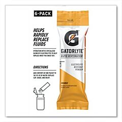 Gatorade 05282 Gatorlyte® Rapid Rehydration Powder Stick, Orange, 16.9 Oz, 6 Sticks/Pk, 8Pk/Ca