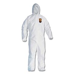 Kleenguard 35810 A20 Breathable Particle Protection Coverall, White, Small, Zipper Front, Elastic Wrists And Ankles