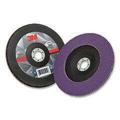 3M 638060-05909 Coated Flap Disc 769F, 7 In Dia, 40+ Grade, 7/8 In Arbor, 8600 Rpm, T27