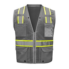 Gss Safety 1723 Enhanced Visibility Hype-Lite Heavy Duty Vest, Non Ansi, Grey, Size Small/Medium