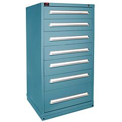 Lyon Bbm683030000Gil Quick Ship 7 Drawer Modular Cabinet With 77 Compartments Standard Wide Eye-Level Height, Color: Wedgewood Blue
