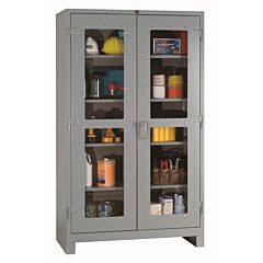 Lyon Dd1120V All-Welded 48" W X 24" D X 82" H Steel Industrial Clearview Storage Cabinet, Color: Dove Gray