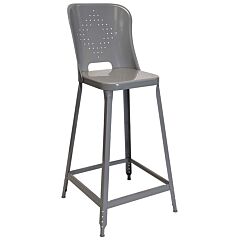 Lyon Dd231804 24" High 1901 Metal Counter Stool With Back, Color: Dove Gray