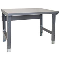 Lyon Dd232505A Adjustable Workbench With Painted Steel Top - 72" W X 36" D, Color: Dove Gray