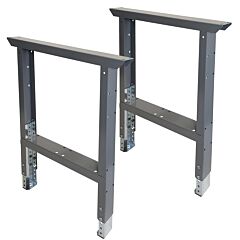 Lyon Dd232759 Adjustable Workbench Open Panel Legs - 2 Pack - 36" D, Color: Dove Gray
