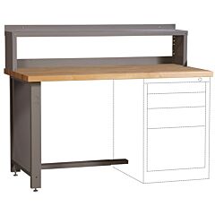 Lyon Dd251350Wb1019 Quick Ship Workbench Kit With Riser For Bench Height Modular Cabinets, Color: Dove Gray