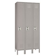 Lyon Dd50223Su Single Tier 12" W X 18" D X 66" H Standard Metal Locker 3 Wide - Assembled, Color: Dove Gray