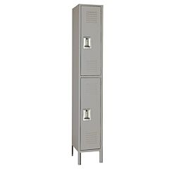 Lyon Dd5252I Double Tier 15" W X 15" D X 78" H Standard Metal Locker 1 Wide - Unassembled, Color: Dove Gray