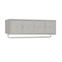 Lyon Dd5991Crsu 4 Door Metal Locker Lockerack® Horizontal Section - Assembled, Color: Dove Gray