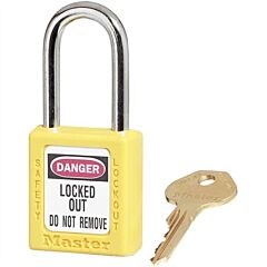 Master Lock 410Ylw Zenex™ Thermoplastic Safety Lockout Padlock, 410, 1-1/2 W X 1-3/4 H Body, 1-1/2 In H Shackle, Kd, Yellow
