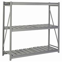 Lyon Dd67211Sr 3 Level 60" W X 24" D X 72" H Bulk Storage Rack With Ribbed Decking Starter, Color: Dove Gray