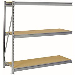 Lyon Dd67223P 3 Level 60" W X 36" D X 84" H Bulk Storage Rack With Particle Board Decking Add-On, Color: Dove Gray