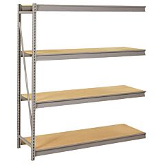 Lyon Dd67331P 4 Level 72" W X 24" D X 96" H Bulk Storage Rack With Particle Board Decking Add-On, Color: Dove Gray