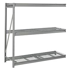 Lyon Dd67511W 3 Level 96" W X 24" D X 72" H Bulk Storage Rack With Galvanized Wire Decking Add-On, Color: Dove Gray