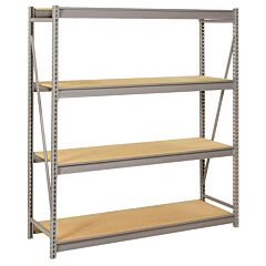 Lyon Dd67531Sp 4 Level 96" W X 24" D X 96" H Bulk Storage Rack With Particle Board Decking Starter, Color: Dove Gray