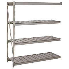 Lyon Dd67533R 4 Level 96" W X 36" D X 96" H Bulk Storage Rack With Ribbed Decking Add-On, Color: Dove Gray