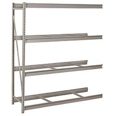 Lyon Dd67535 4 Level 96" W X 48" D X 96" H Bulk Storage Rack With Front-To-Back Supports Add-On, Color: Dove Gray