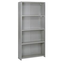 Lyon Dd8038Sx 8000 Series 36" W X 18" D X 84" H Closed Steel Shelving With 5 Shelves Starter - 18 Gauge - Extra Heavy-Duty, Color: Dove Gray