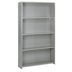 Lyon Dd8334Sx 8000 Series 48" W X 12" D X 84" H Closed Steel Shelving With 5 Shelves Starter - 18 Gauge - Extra Heavy-Duty, Color: Dove Gray