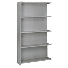 Lyon Dd8336X 8000 Series 48" W X 24" D X 84" H Closed Steel Shelving With 5 Shelves Add-On - 18 Gauge - Extra Heavy-Duty, Color: Dove Gray
