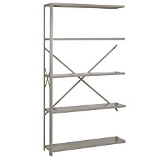 Lyon Dd8340X 8000 Series 48" W X 12" D X 84" H Open Steel Shelving With 5 Shelves Add-On - 18 Gauge - Extra Heavy-Duty, Color: Dove Gray