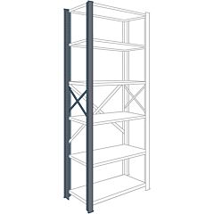 Lyon Dd8541 24" D X 84" H 8000 Series Open Steel Shelving T-Post Upright Assembly, Color: Dove Gray