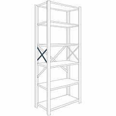 Lyon Dd85561 8000 Series Open Steel Shelving End Cross Brace - 18" Deep, Color: Dove Gray