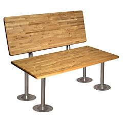 Lyon Ddadabk4220 Ada Locker Room Bench With Back And Steel Pedestals 42" W, Color: Dove Gray
