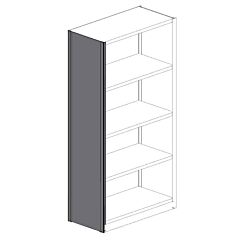Lyon Ddj1074681 18" D X 85" H 2000 Series Closed Steel Shelving Beaded Post End Upright Assembly, Color: Dove Gray