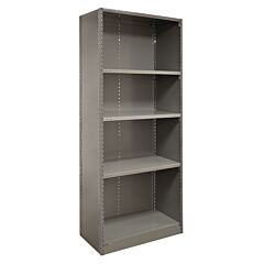 Lyon Ddjdp3050 2000 Series 36" W X 18" D X 85" H Closed Steel Shelving Angle Post Starter With 5 Shelves, Color: Dove Gray