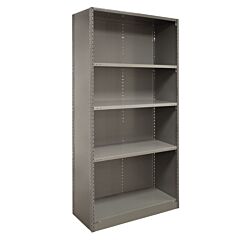 Lyon Ddjdp3149 2000 Series 48" W X 12" D X 85" H Closed Steel Shelving Angle Post Starter With 5 Shelves, Color: Dove Gray