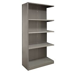 Lyon Ddjdp3153 2000 Series 48" W X 18" D X 85" H Closed Steel Shelving Angle Post Add-On With 5 Shelves, Color: Dove Gray