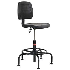 Lyon Nf1990 Adjustable Workbench Stool With Back And Footring
