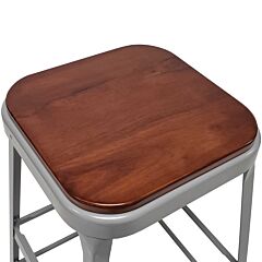Lyon Nf231955 Solid Wood Seat For 1901 Metal Stool