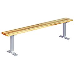 Lyon Nf5787 Hardwood Locker Room Bench With Aluminum Pedestals 84"W