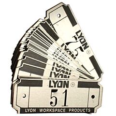 Lyon Nf58295175 Metal Locker Number Plates - 25 Pack - #51 Thru #75