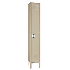Lyon Pp5062Su Single Tier 15" W X 18" D X 78" H Standard Metal Locker 1 Wide - Assembled, Color: Putty
