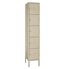 Lyon Pp5312 Five Tier 12" W X 15" D X 66" H Standard Metal Locker 1 Wide - Unassembled, Color: Putty