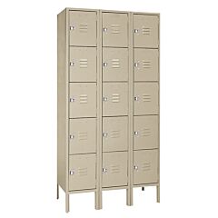 Lyon Pp53223Su Five Tier 15" W X 15" D X 66" H Standard Metal Locker 3 Wide - Assembled, Color: Putty
