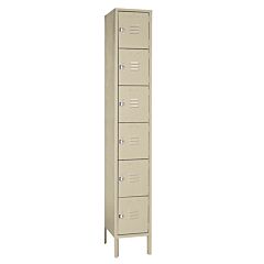 Lyon Pp5332Su Six Tier 12" W X 12" D X 78" H Standard Metal Locker 1 Wide - Assembled, Color: Putty