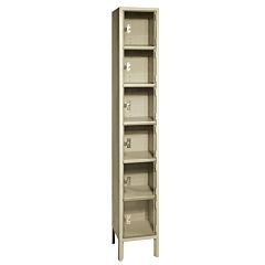 Lyon Pp5342Pc Six Tier 12" W X 15" D X 78" H Clearsight Clear Front Locker 1 Wide - Unassembled, Color: Putty