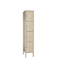 Lyon Pp5352Su Four Tier 12" W X 12" D X 54" H Standard Metal Locker 1 Wide - Assembled, Color: Putty